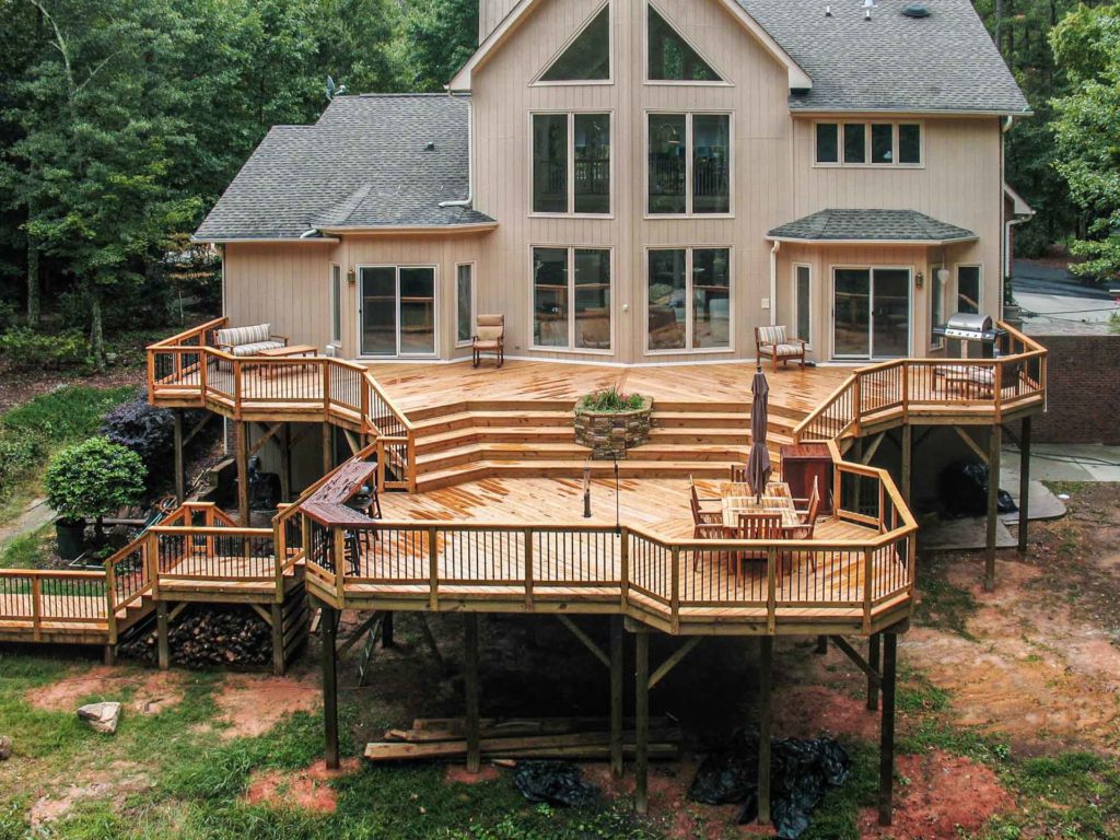 large deck attached to house