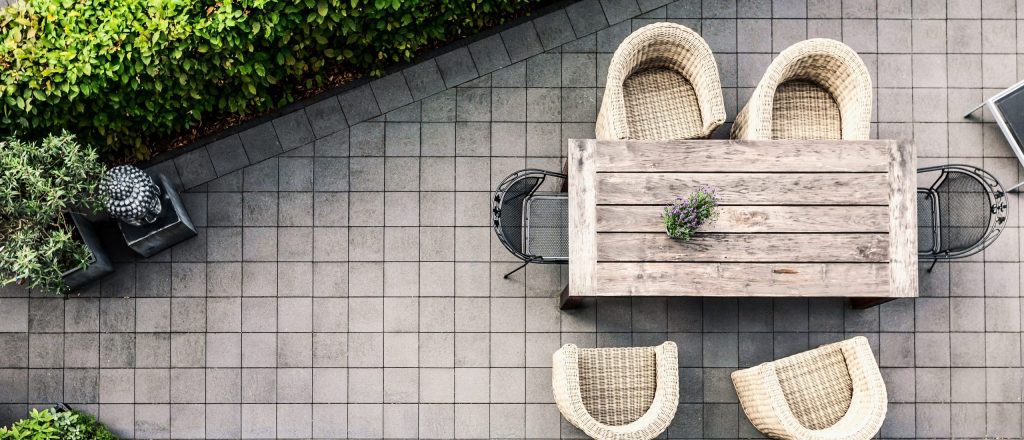 birds eye view of patio