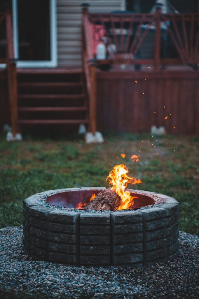 Fire-pit backyard hardscape ideas 