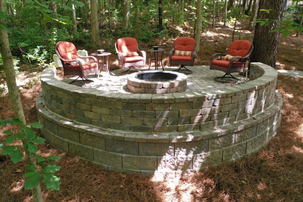 Large built in firepit