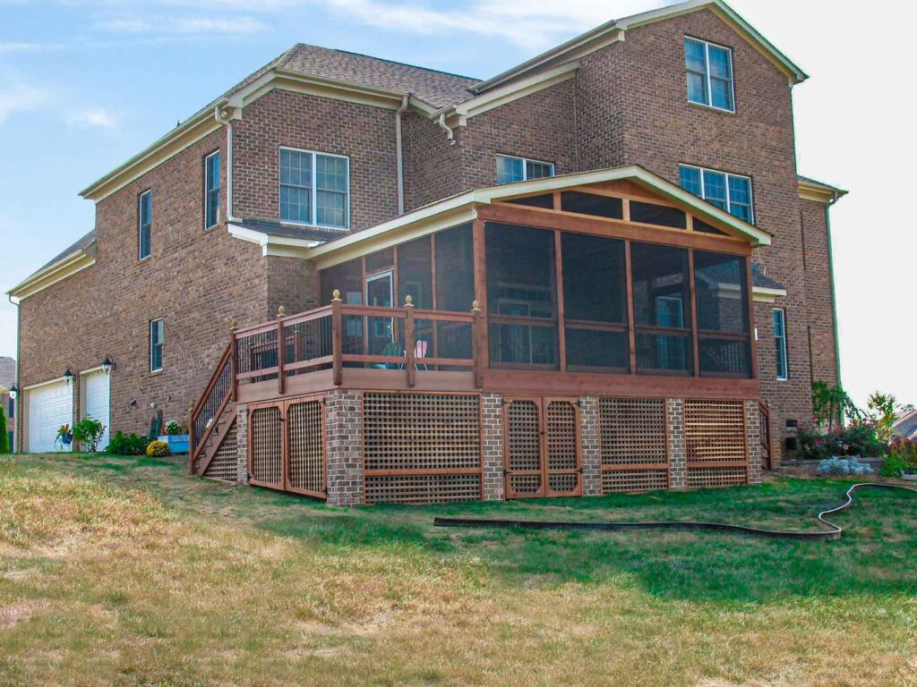 deck with screened porch