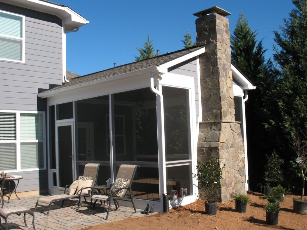 deck with screened porch