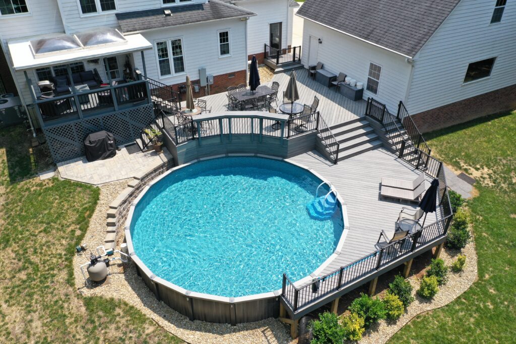 Trex deck with pool