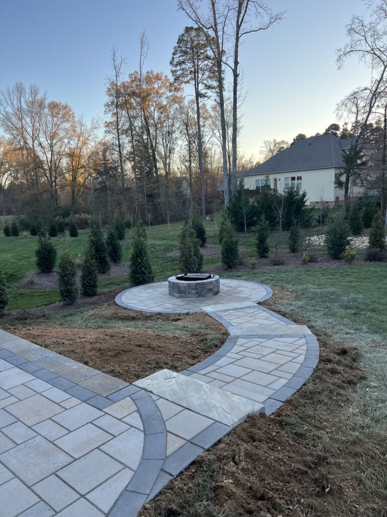 Custom Walkways leading to firepit